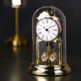 Rotating Pendulum Anniversary Metal Mantel Clock - Gold