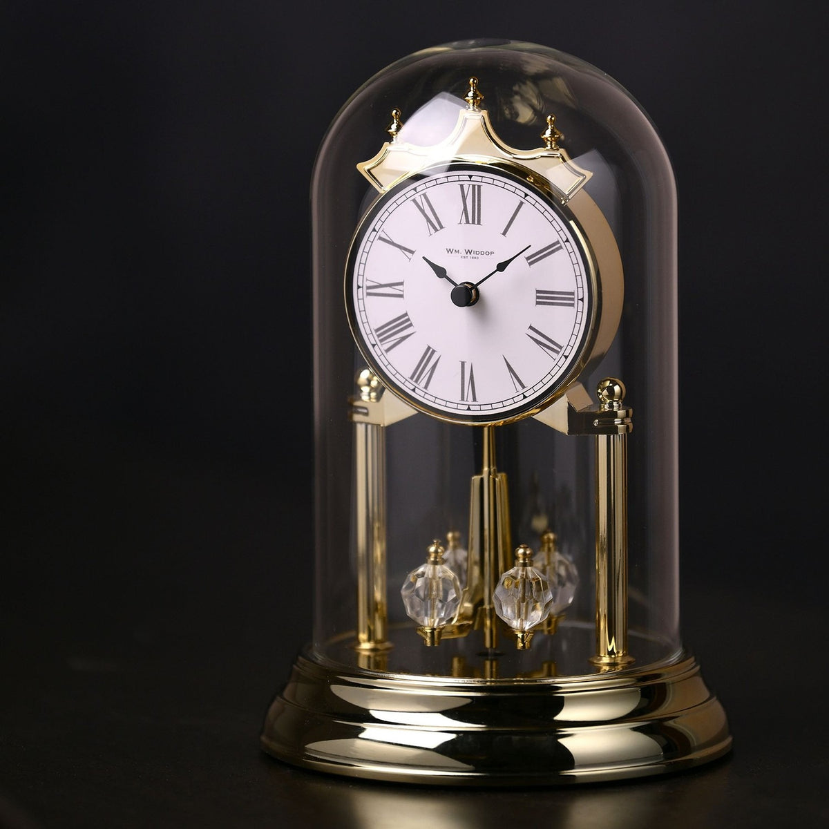 Rotating Pendulum Anniversary Metal Mantel Clock - Gold