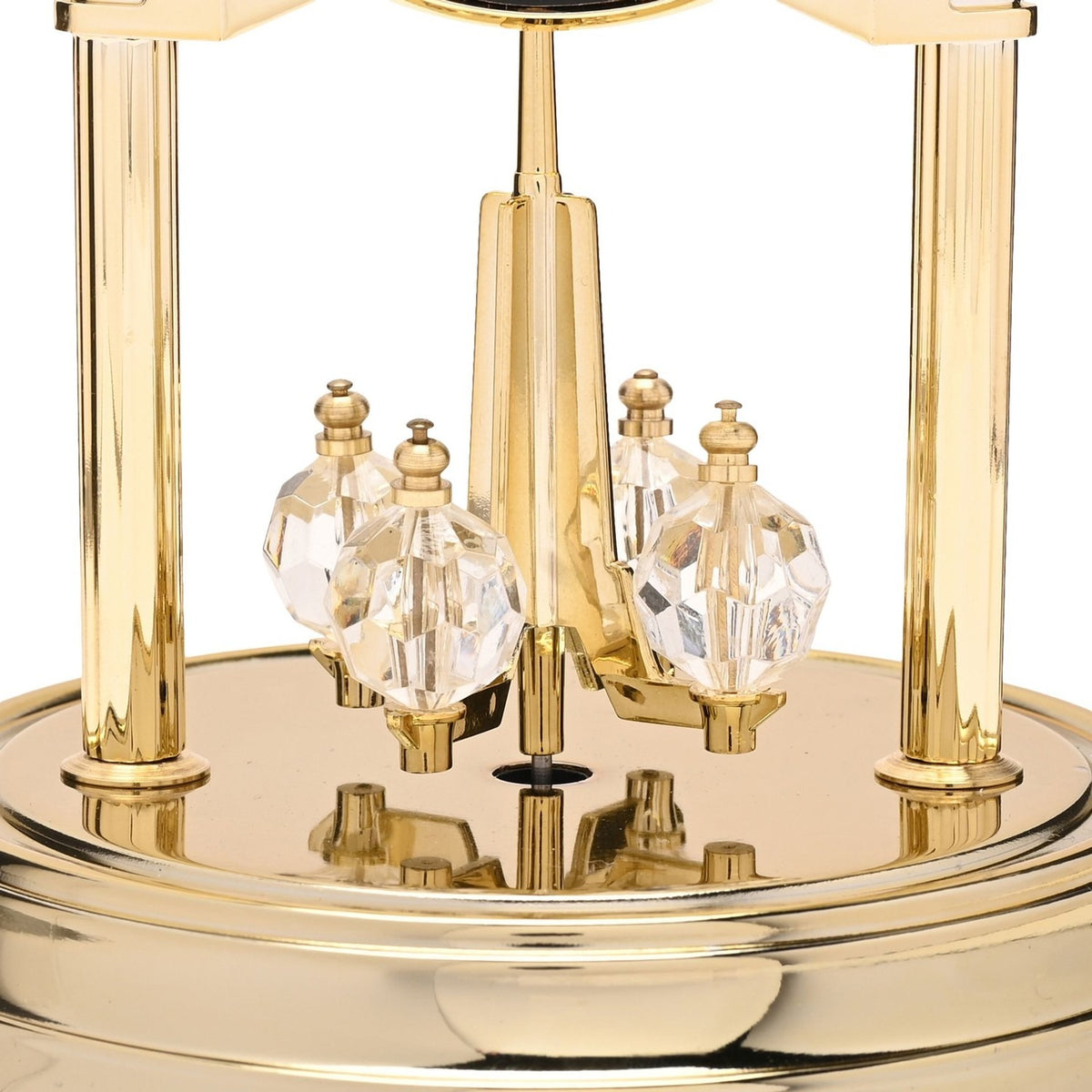 Rotating Pendulum Anniversary Metal Mantel Clock - Gold