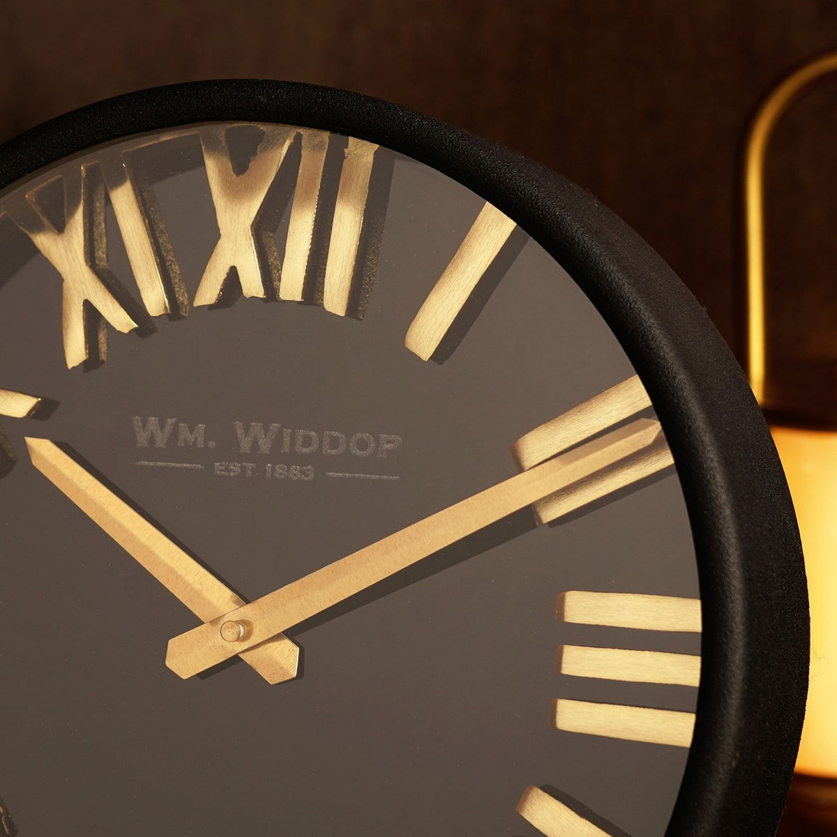 Roman Numeral Table and Mantel Clock 25.5cm - Black & Gold