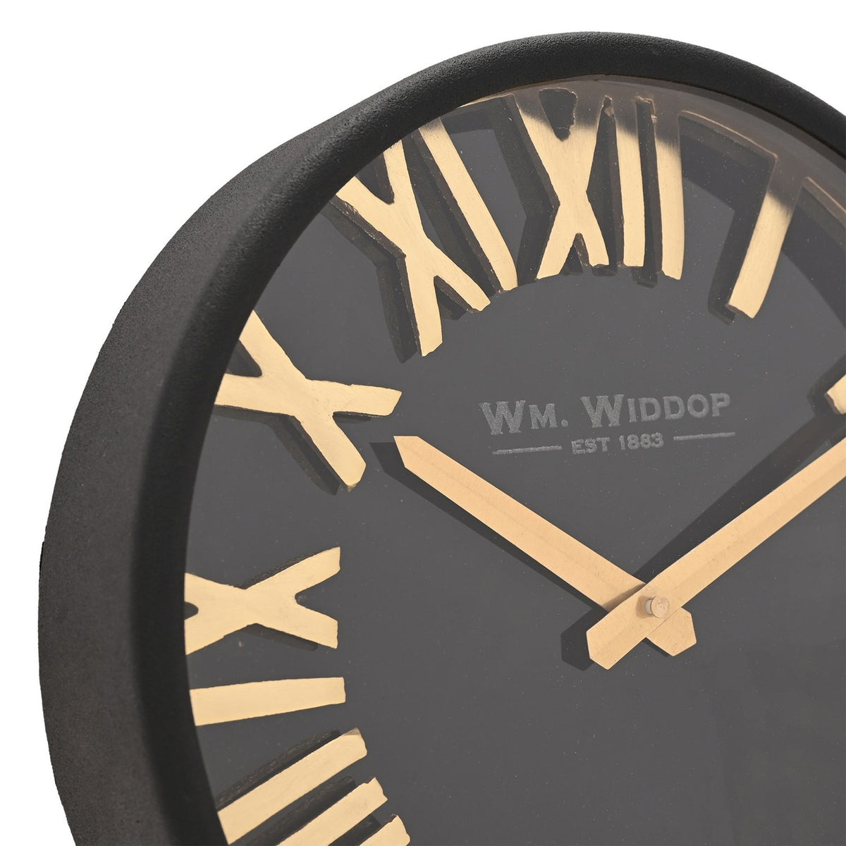 Roman Numeral Table and Mantel Clock 25.5cm - Black & Gold