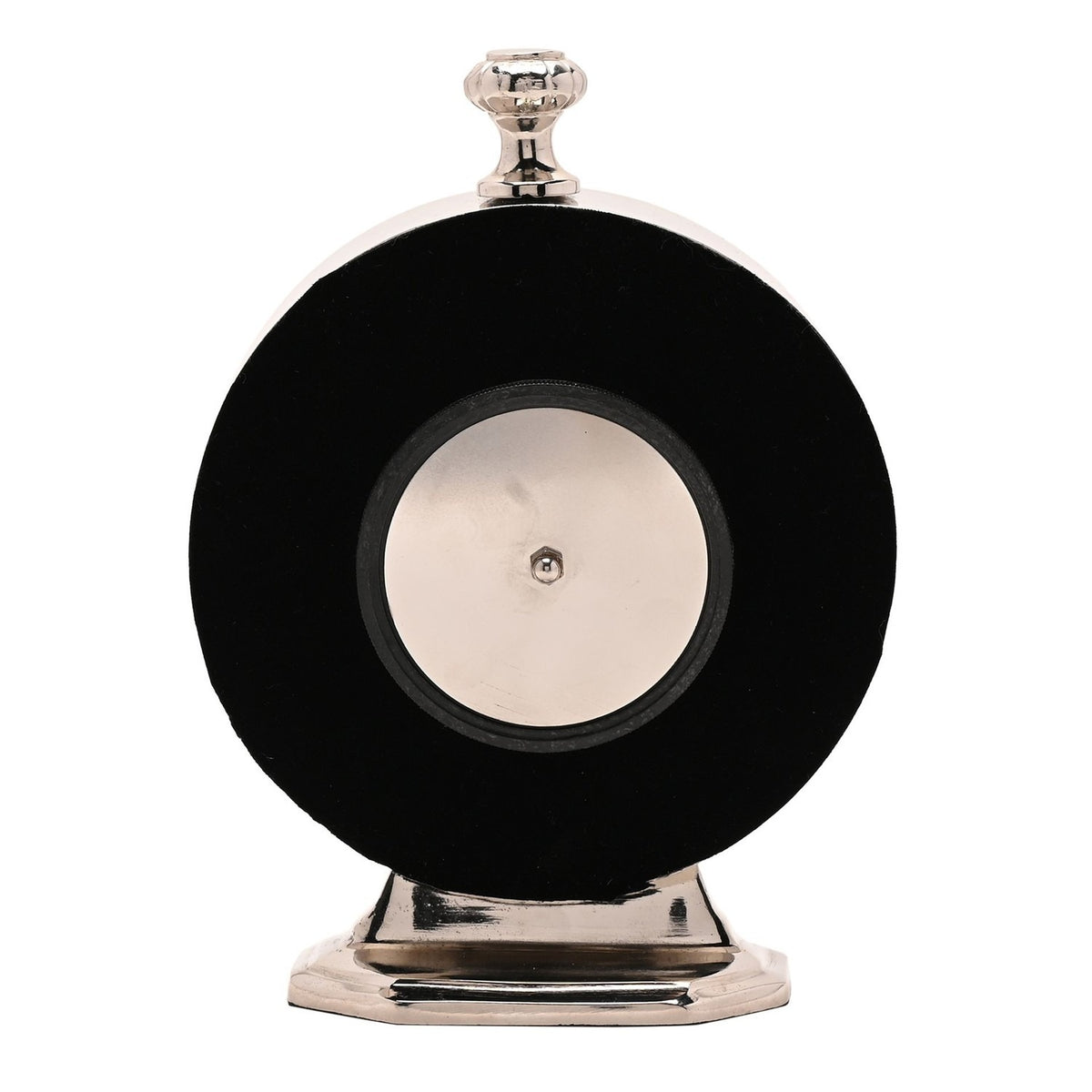 Round Roman Numeral Mantel Clock with Finial 15.5cm - Silver