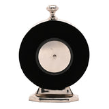 Round Roman Numeral Mantel Clock with Finial 15.5cm - Silver