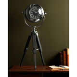 Tripod Mantel Clock with Black Roman Numeral Dial - Silver