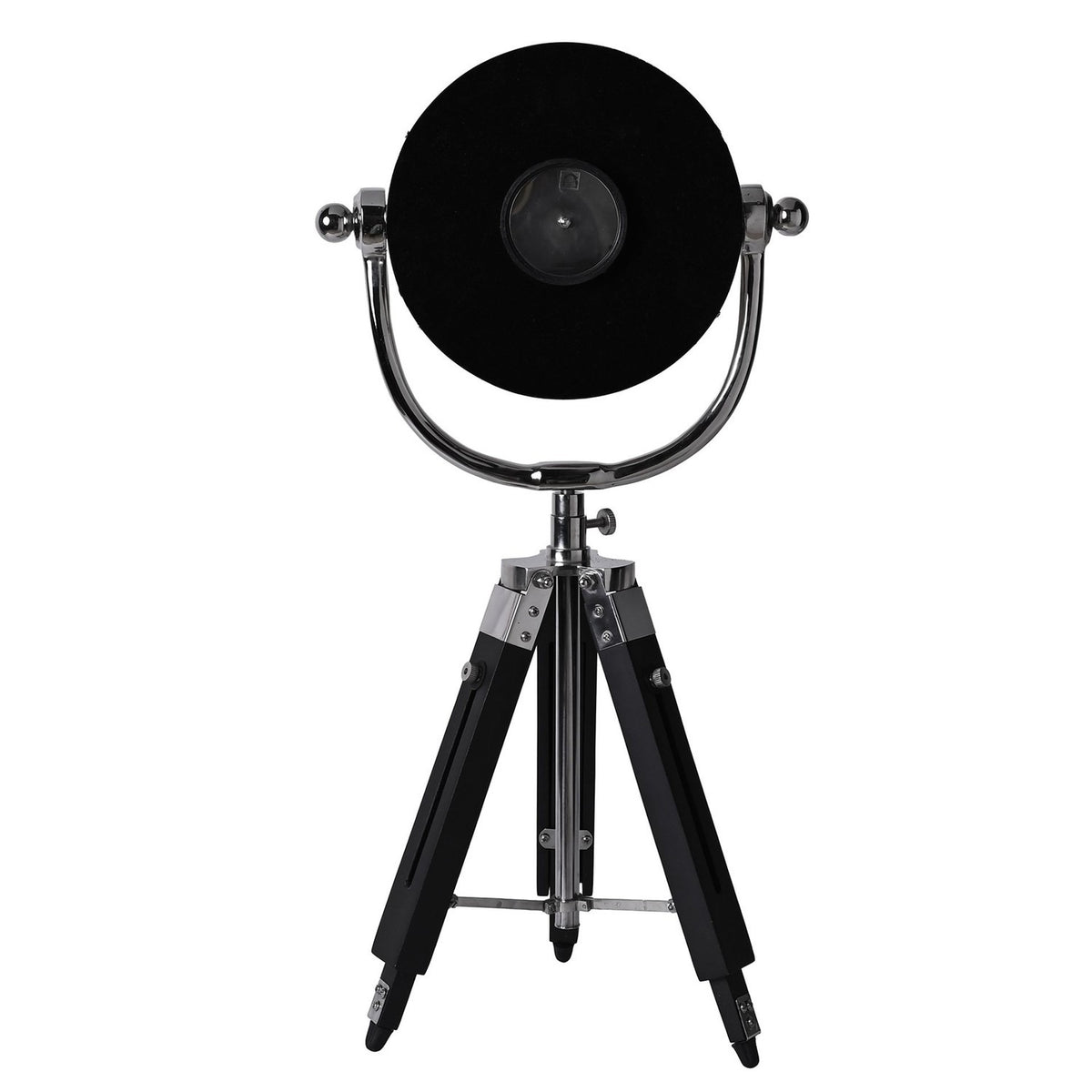 Tripod Mantel Clock with Black Roman Numeral Dial - Silver