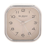 Rounded Square Chrome Metal Alarm Clock - Silver & Cream