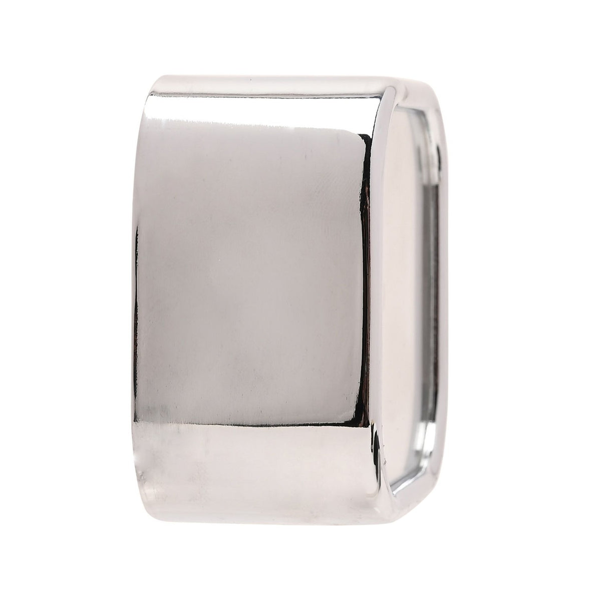 Rounded Square Chrome Metal Alarm Clock - Silver & Cream