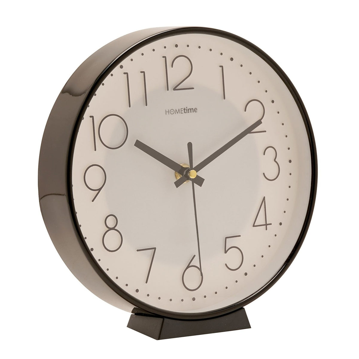 Round Quartz Tabletop Mantel Clock 20cm - Black & White