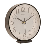 Round Quartz Tabletop Mantel Clock 20cm - Black & White