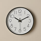 Round Quartz Tabletop Mantel Clock 20cm - Black & White