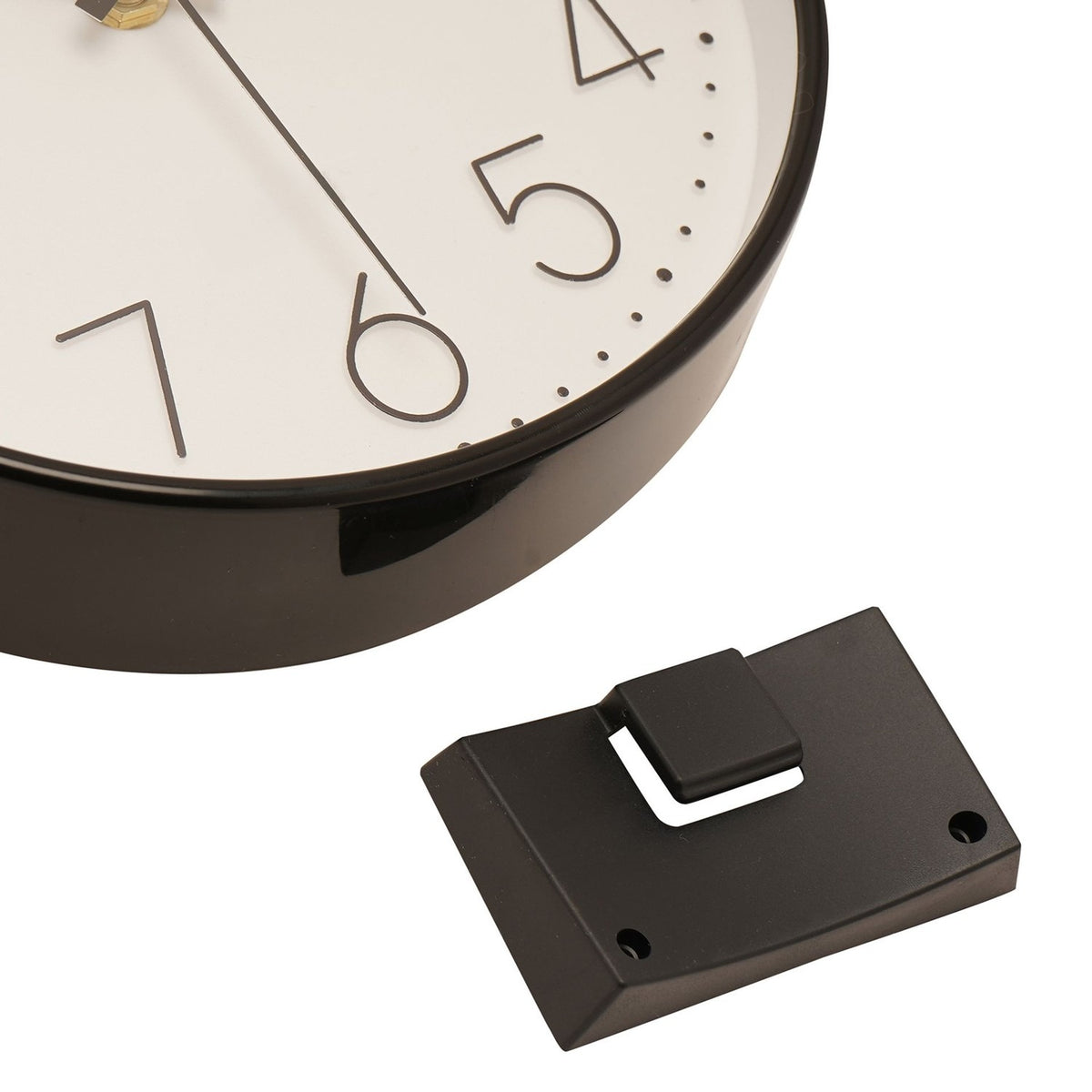 Round Quartz Tabletop Mantel Clock 20cm - Black & White