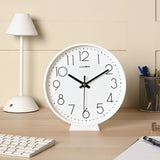 Round Dial Tabletop Mantel Clock with Stand 20cm - White