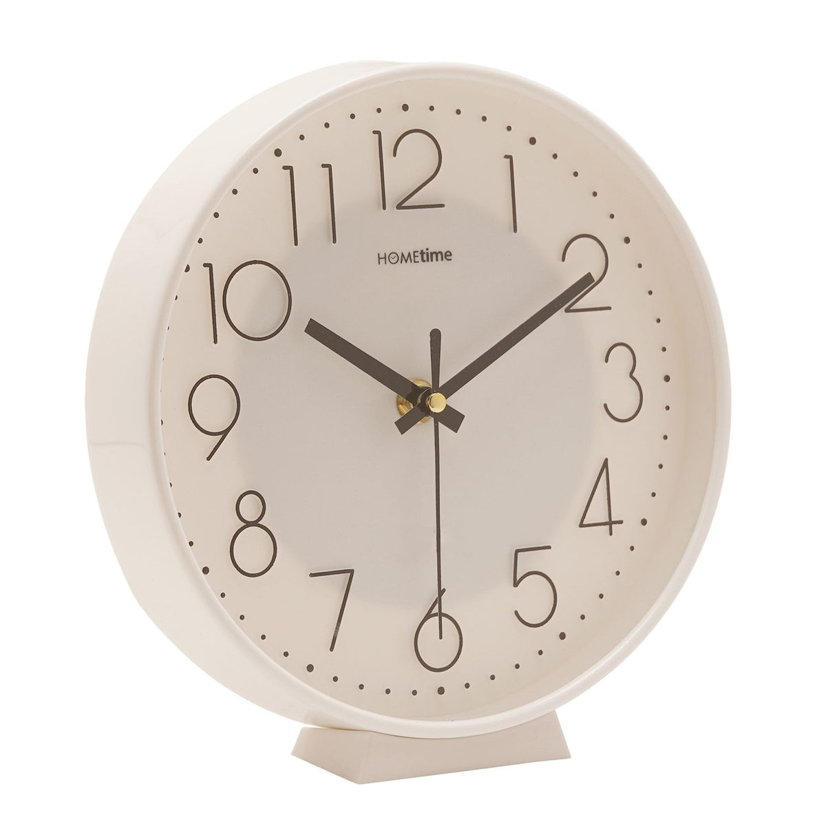 Round Dial Tabletop Mantel Clock with Stand 20cm - White