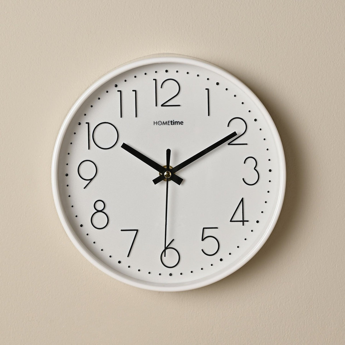 Round Dial Tabletop Mantel Clock with Stand 20cm - White