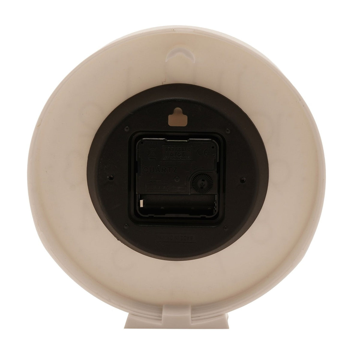 Round Dial Tabletop Mantel Clock with Stand 20cm - White