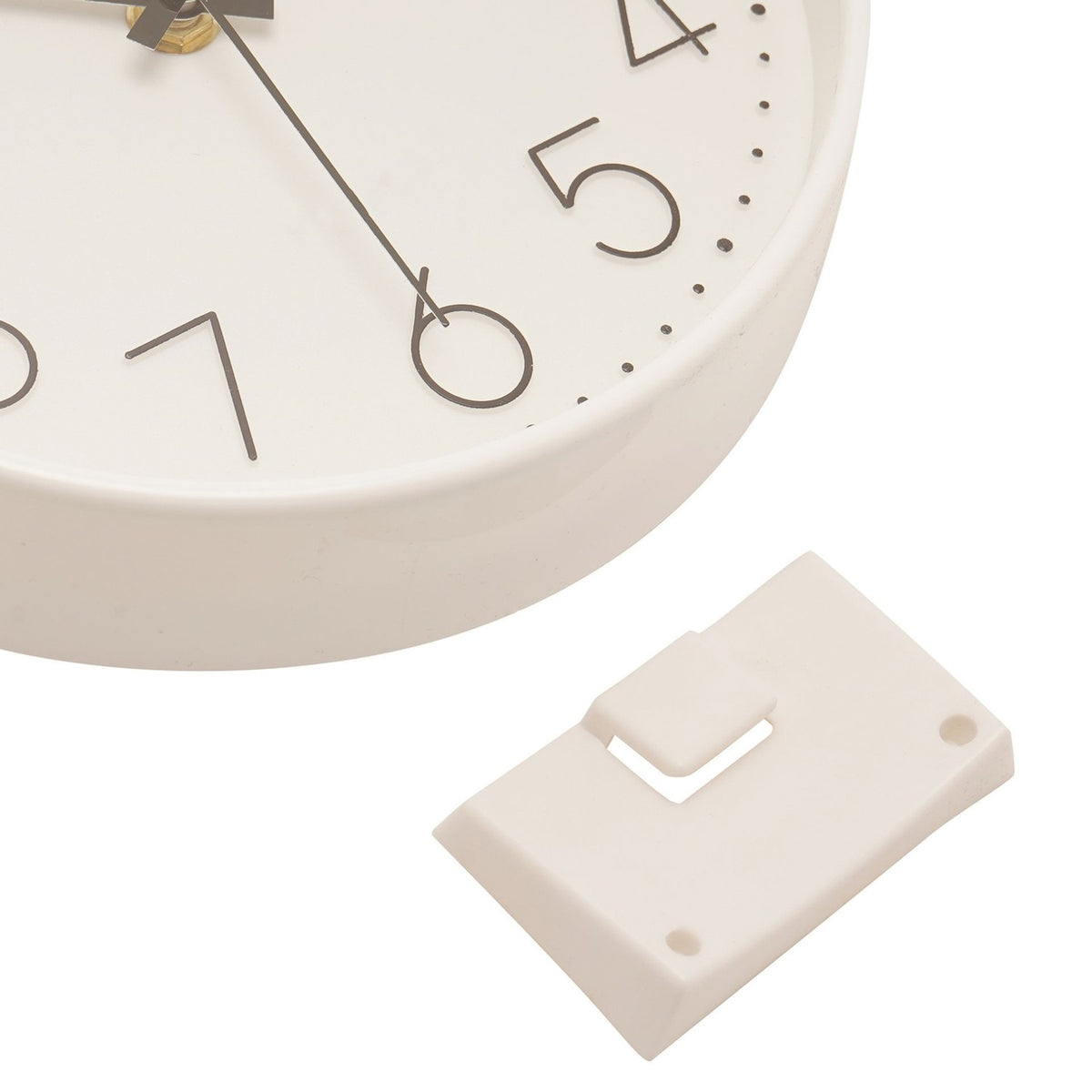 Round Dial Tabletop Mantel Clock with Stand 20cm - White