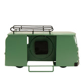 Campervan Metal Mantel Clock with Roman Numeral Dial - Green