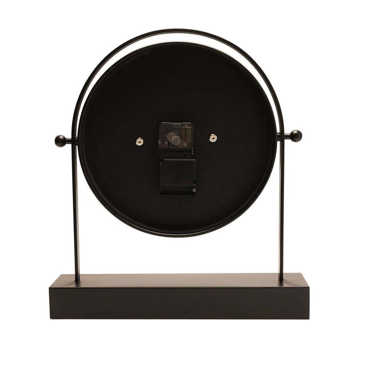 Arched Roman Numeral Moving Gear Mantel Clock 45cm - Black