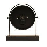 Arched Roman Numeral Moving Gear Mantel Clock 45cm - Black