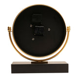 Round Moving Gear World Map Mantel Clock 39cm - Black & Gold