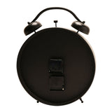 Round Twin Bell Moving Gear Mantel Clock 38.5cm - Black