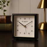 Square Metal Alarm Clock with Feet 11cm - Black & Cream