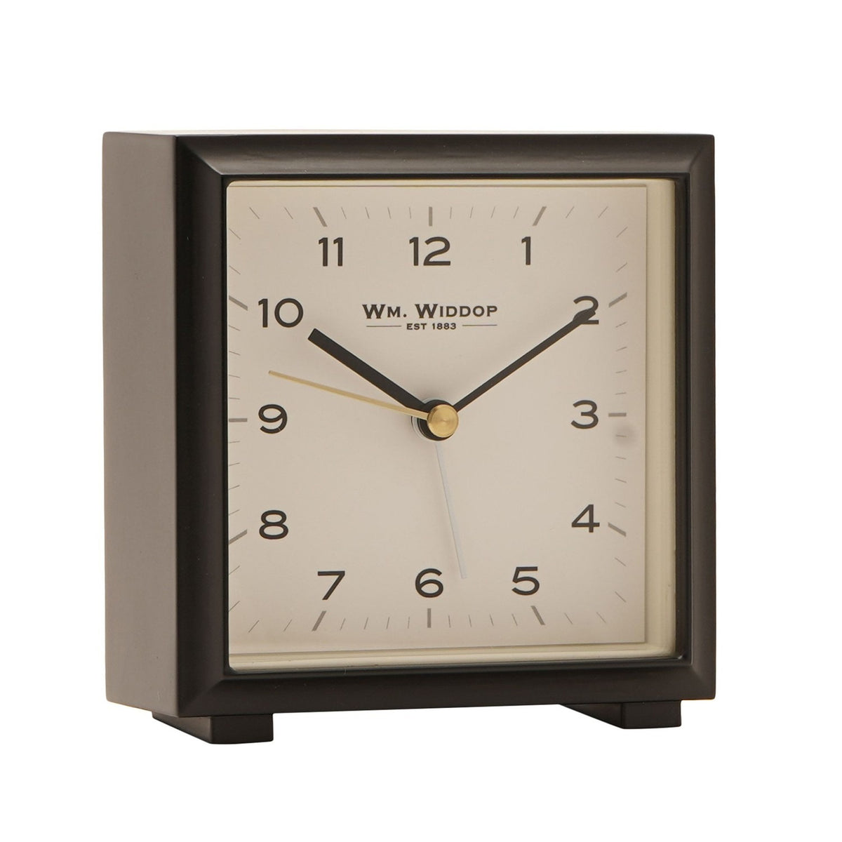 Square Metal Alarm Clock with Feet 11cm - Black & Cream