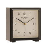 Square Metal Alarm Clock with Feet 11cm - Black & Cream