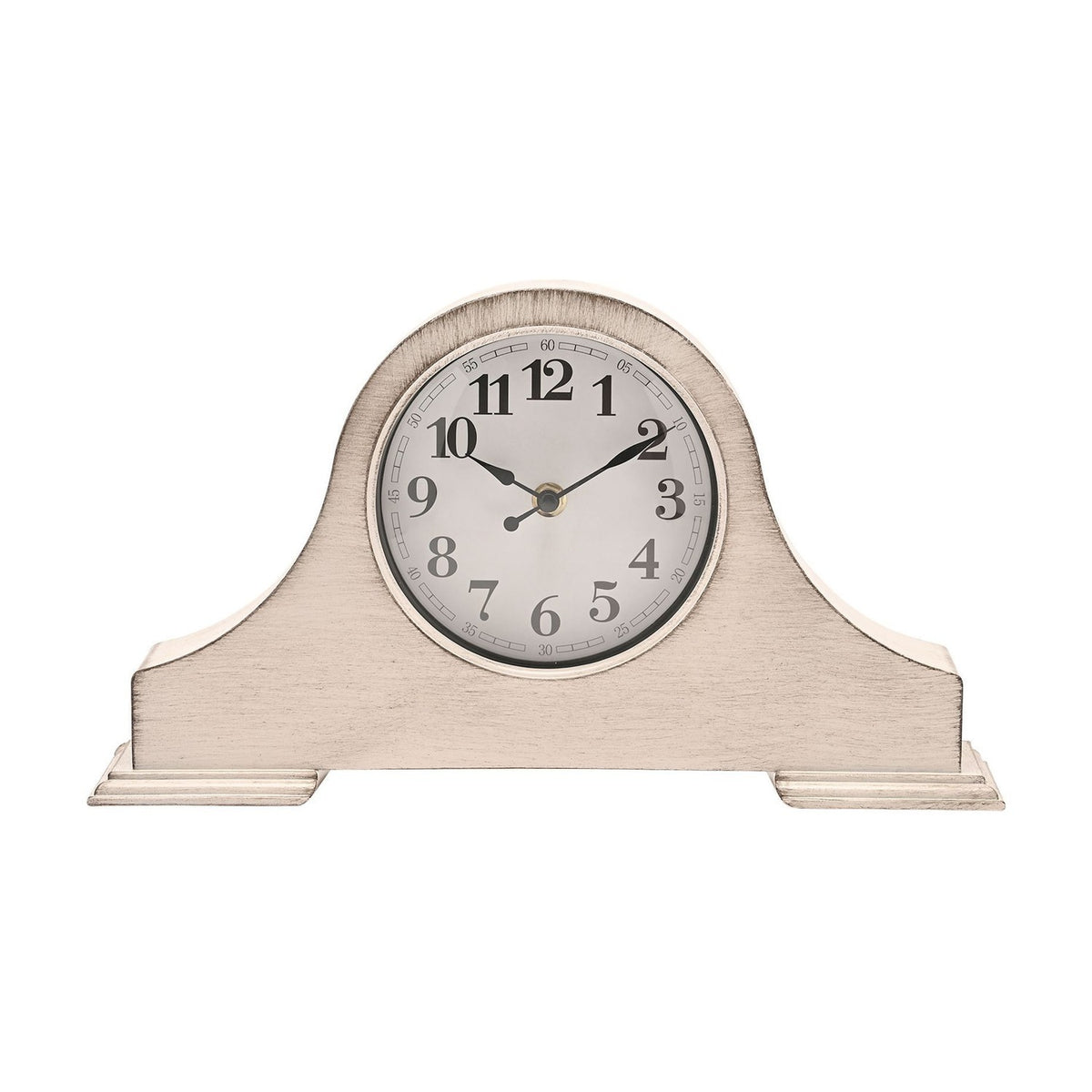 Arched Plastic Mantel Clock with Arabic Dial 36cm - White