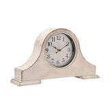 Arched Plastic Mantel Clock with Arabic Dial 36cm - White