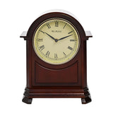 Dark Walnut Finish Arched Roman Numeral Mantel Clock - Brown