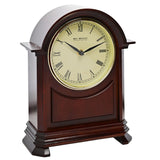 Dark Walnut Finish Arched Roman Numeral Mantel Clock - Brown