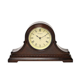 Dark Walnut Finish Napoleon Mantel Clock with Cream Dial - Brown