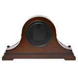 Dark Walnut Finish Napoleon Mantel Clock with Cream Dial - Brown