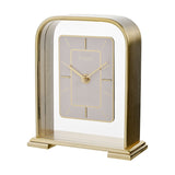 Arched Portrait Mantel Clock with Baton Marker Dial - Gold