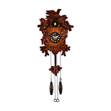 Small Quartz Cuckoo Wooden Wall Clock with Bird on Top - Mahogany