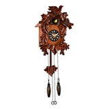Small Quartz Cuckoo Wooden Wall Clock with Bird on Top - Mahogany