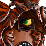 Small Quartz Cuckoo Wooden Wall Clock with Bird on Top - Mahogany