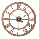 Shabby Chic round MDF wall clock, 60cm, with open cut-out dial, Roman numerals, slim spokes, and clock hands visible against a plain white background.