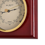 Roman Numeral Wooden Barometer & Wall Clock - Brown & Cream