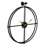 Round Cut Out Design Wall Clock with Gold Hands 72cm - Black