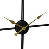 Round Cut Out Design Wall Clock with Gold Hands 72cm - Black