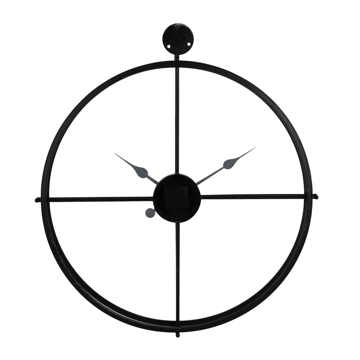 Round Cut Out Design Wall Clock with Gold Hands 72cm - Black