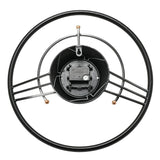 Steering Wheel Quartz Wall Clock with Black Rim - Silver