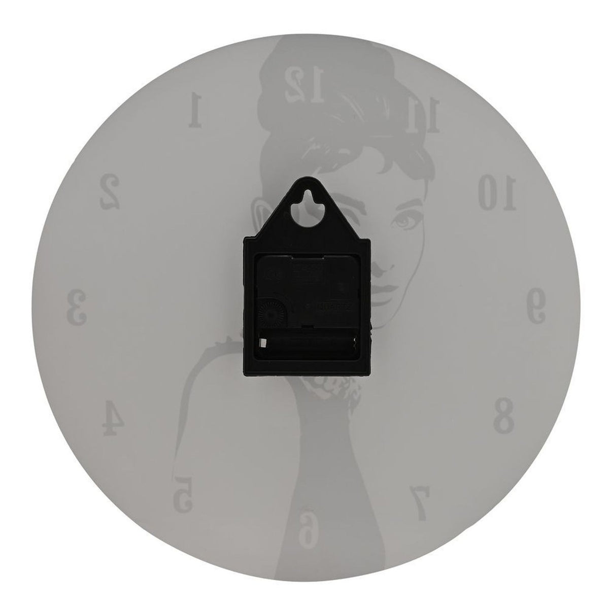 50's Film & Fashion Icon Round Glass Wall Clock 30cm - White