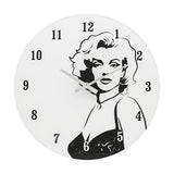 50s Hollywood Legend Round Glass Wall Clock 30cm - White