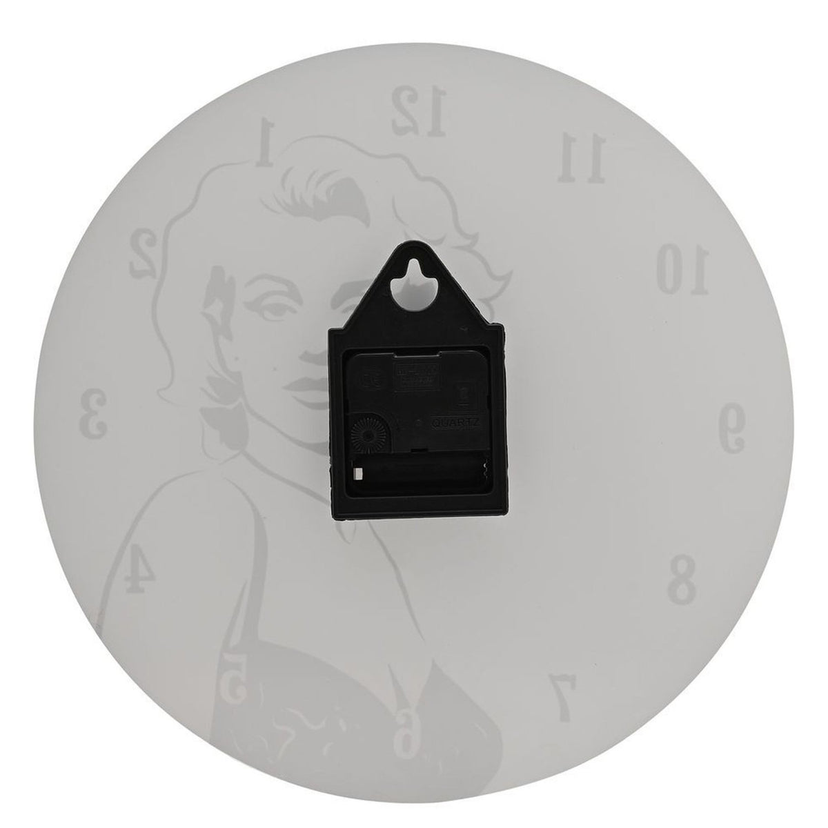 50s Hollywood Legend Round Glass Wall Clock 30cm - White
