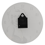 50s Hollywood Legend Round Glass Wall Clock 30cm - White