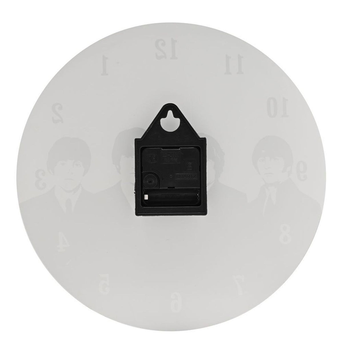 60s Four-Piece Rock Band Round Glass Wall Clock 30cm - White