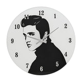 King of Rock & Roll Portrait Glass Wall Clock 30cm - White